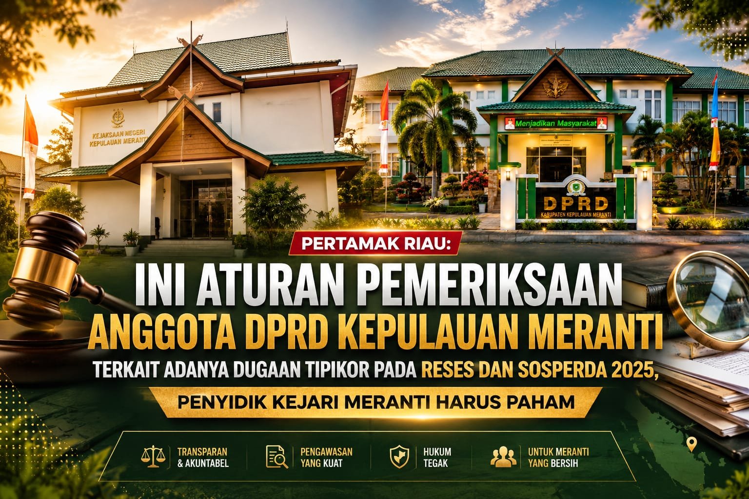 PERTAMAK Riau: Ini Aturan Pemeriksaan Anggota DPRD Kepulauan Meranti Terkait Adanya Dugaan Tipikor Pada Reses Dan Sosperda 2025, Penyidik Kejari Meranti Harus Paham
